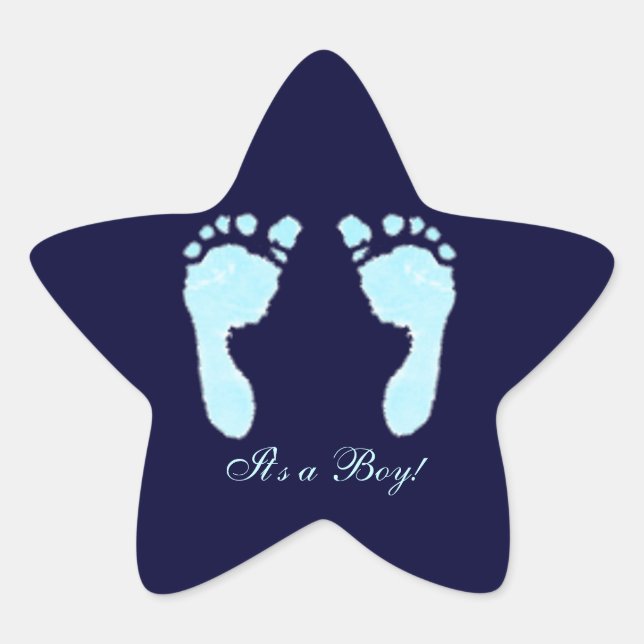 Baby Footprints (Boy) Star Sticker (Front)