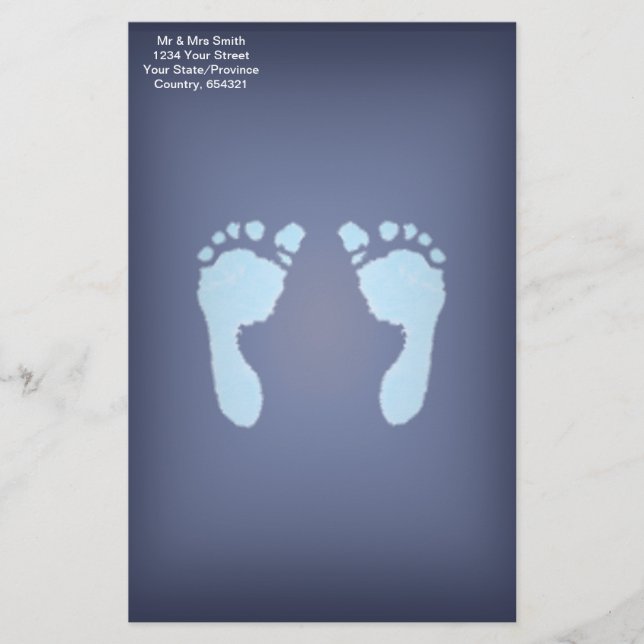 Baby Footprints (Boy) Stationery (Front)
