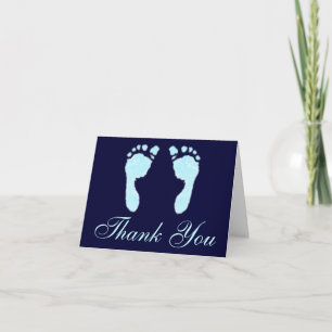 Baby Footprints (Boy) Thank You Card