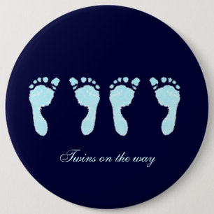 Baby Footprints (Boy Twins) 6 Cm Round Badge