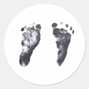 Baby Footprints Classic Round Sticker