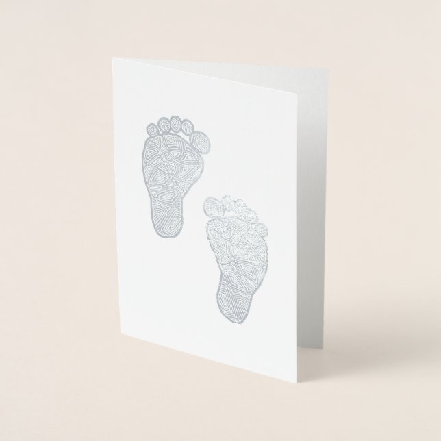 Baby Footprints Foil Card (Front)