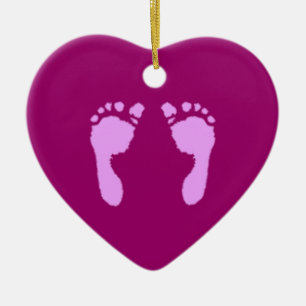 Baby Footprints (Girl) Ceramic Tree Decoration