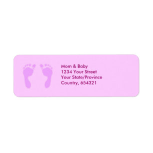 Baby Footprints (Girl) Return Address Label