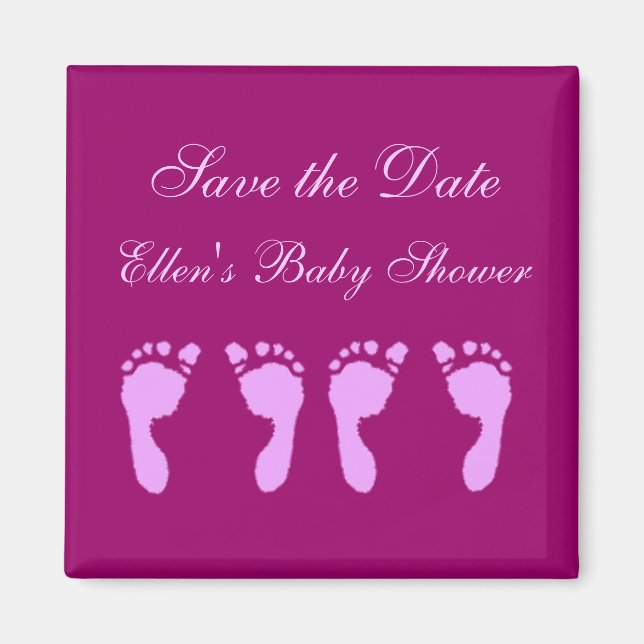 Baby Footprints (Girl Twins) Magnet (Front)
