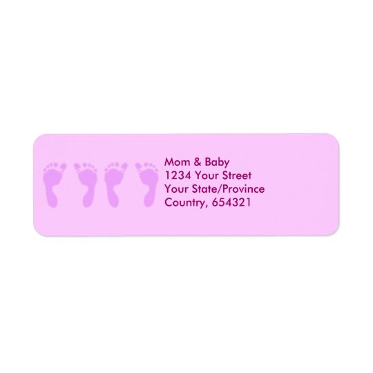 Baby Footprints (Girl Twins) Return Address Label