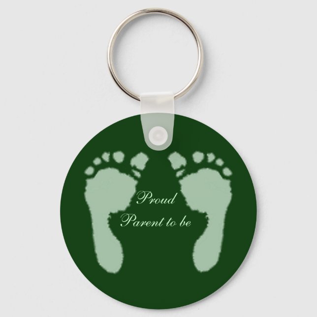 Baby Footprints (Green) Key Ring (Front)