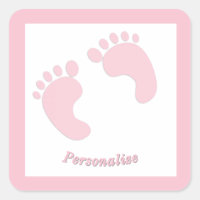 Baby Footprints Infant Girl Pink Tiny Feet Nursery