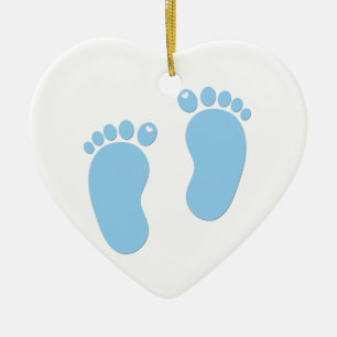 Baby footprints. It's a Boy Ceramic Tree Decoration