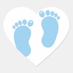 Baby footprints. It's a Boy Heart Sticker