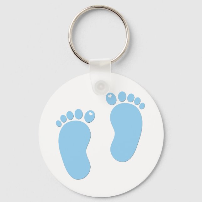 Baby footprints. It's a Boy Key Ring (Front)