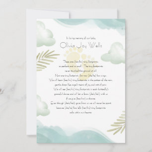 Baby Footprints Memorial Card