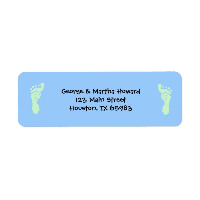 Baby Footprints Return Address Labels (Front)