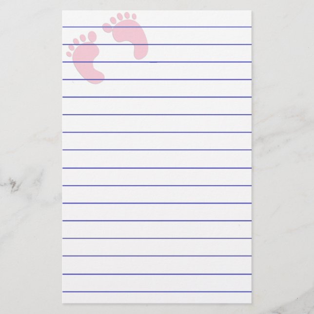 Baby Footprints Stationery (Front)
