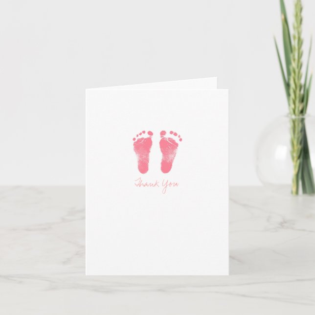 Baby Footprints Thank You Note Card (Front)