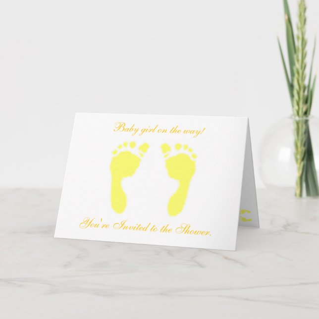 Baby Footprints (Yellow) Invitation (Front)