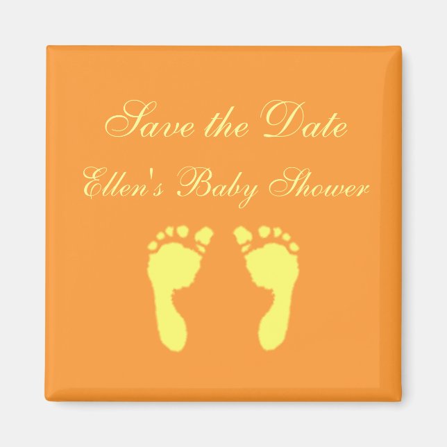 Baby Footprints (Yellow) Magnet (Front)