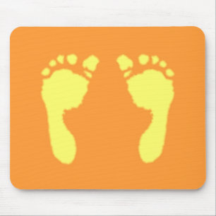 Baby Footprints (Yellow) Mouse Pad