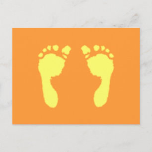 Baby Footprints (Yellow) Postcard