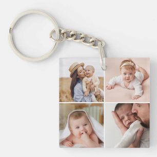 Baby Four Photo Collage Acrylic Keychain