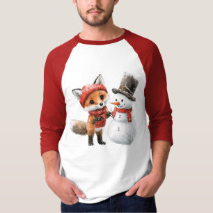 Baby Fox and Snowman T-Shirt