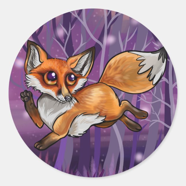 Baby Fox Classic Round Sticker (Front)