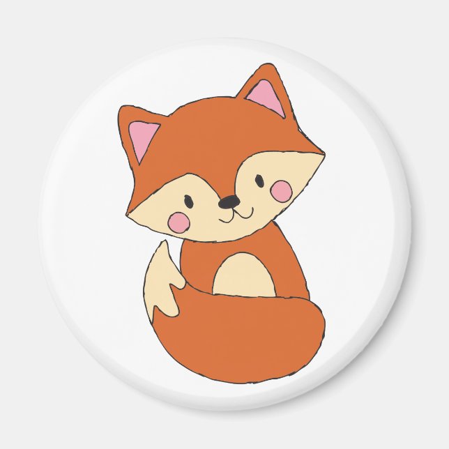 Baby Fox Drawing Cute Fox Art Baby Fox Design Magnet (Front)