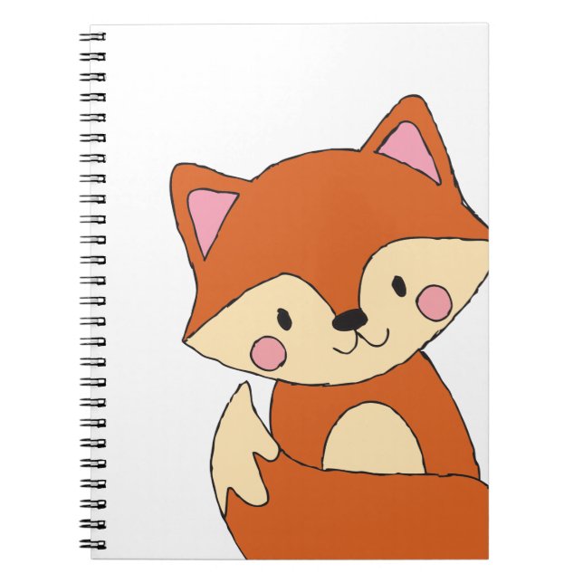 Baby Fox Drawing Cute Fox Art Baby Fox Design Notebook (Front)