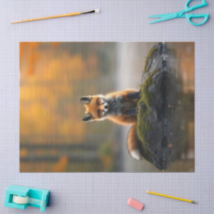 Baby Fox in Autumn Tissue Paper