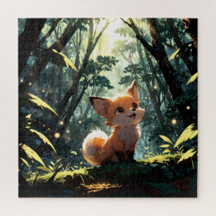 Baby fox in the forest jigsaw puzzle