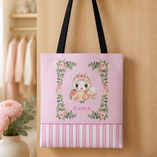 Baby Fox Personalised Pink Tote Bag