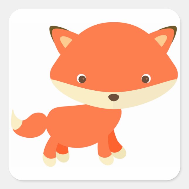 Baby Fox Square Sticker (Front)