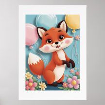 Baby Fox Wall Art, Baby Fox Printable, Cute Animal