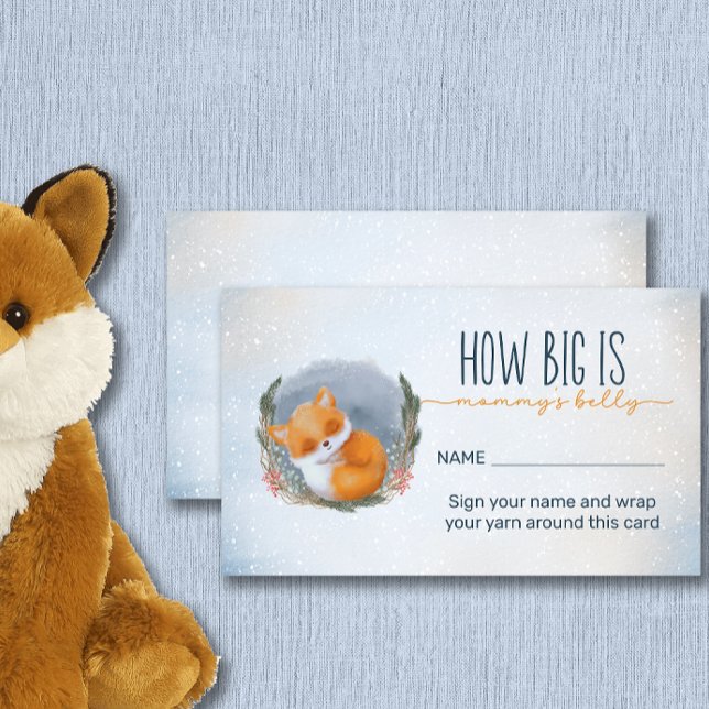 Baby Fox Winter how big is mummy's belly Enclosure Card (Creator Uploaded)