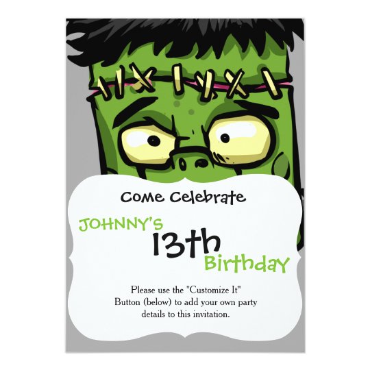 Baby frankenstein - baby frank - frank face card