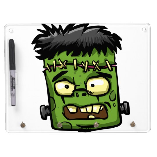 Baby frankenstein - baby frank - frank face dry erase board with key ring holder