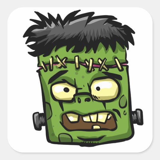 Baby frankenstein - baby frank - frank face square sticker
