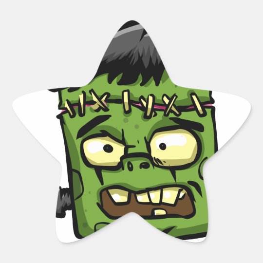 Baby frankenstein - baby frank - frank face star sticker