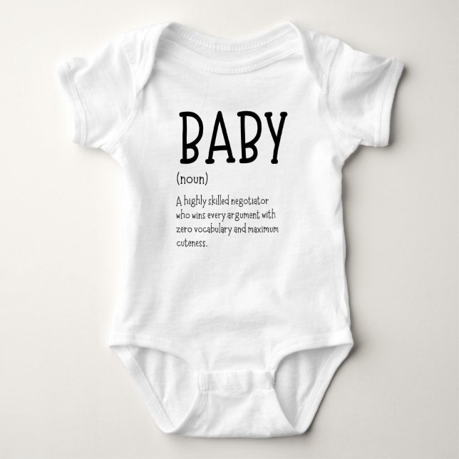 Baby Funny Hilarious Newborn Definition Bodysuit (Front)