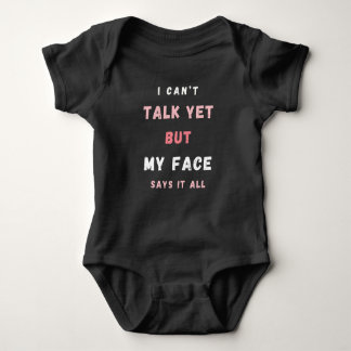 Baby Funny Pink and White Text Jersey Bodysuit