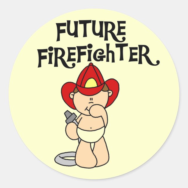 Baby Future Firefighter Tshirts and Gifts Classic Round Sticker (Front)