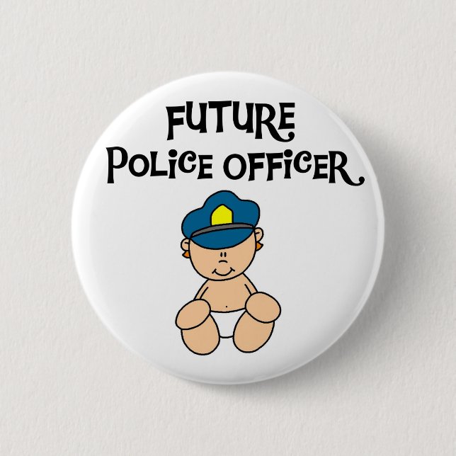 Baby Future Police Officer 6 Cm Round Badge (Front)