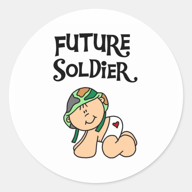 Baby Future Soldier Classic Round Sticker (Front)