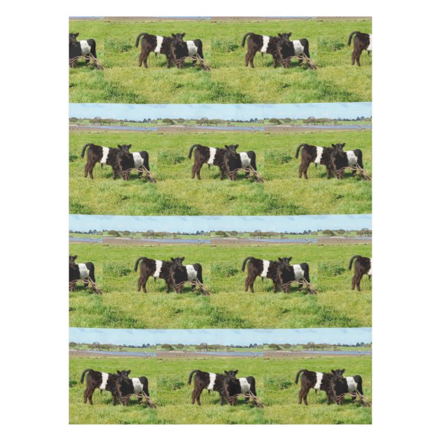 Baby Galloway Cows In The Country, Tablecloth (Front)