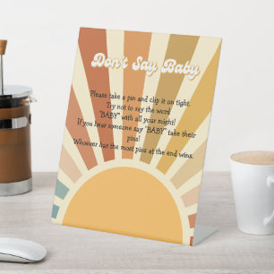 Baby Game Boho Sunshine Baby Shower Pedestal Sign