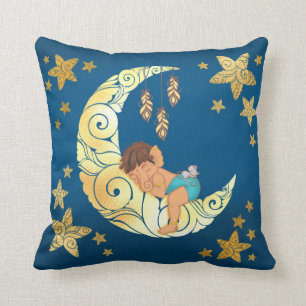 Baby Ganesha sleeping amongst the moon and stars Cushion