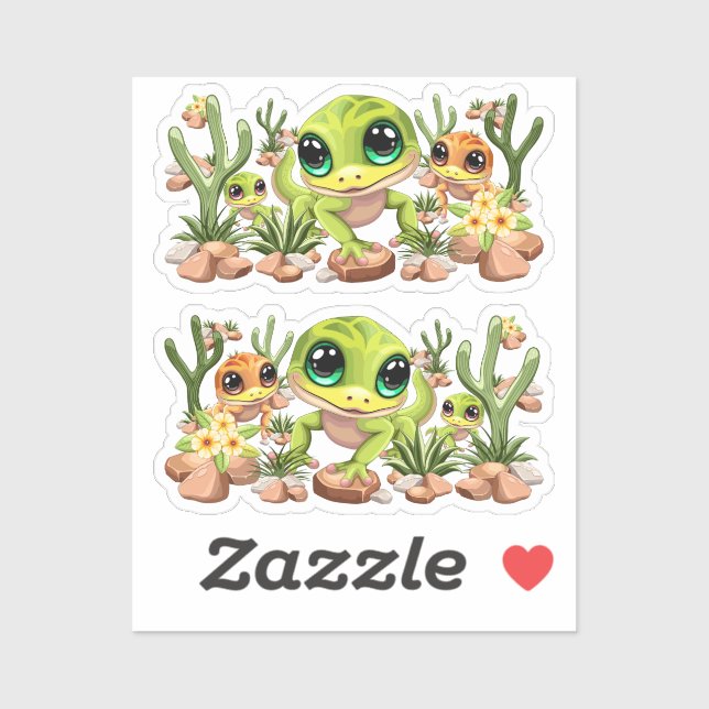 Baby Geckos Cute Cartoon Characters (Sheet)