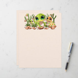 Baby Geckos Cute Cartoon Characters Custom Letterhead