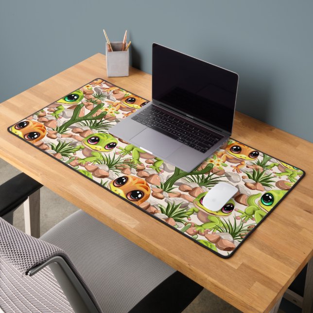Baby Geckos Cute Cartoon Characters Desk Mat (Office 2)