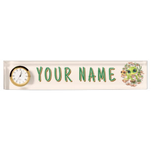 Baby Geckos Cute Cartoon Characters Nameplate